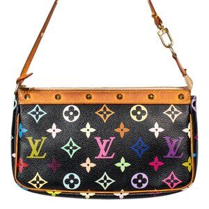 LOUIS VUITTON X TEKESHI MURAKAMI VINTAGE 2004 BLACK MULTICOLOR POCHETTE